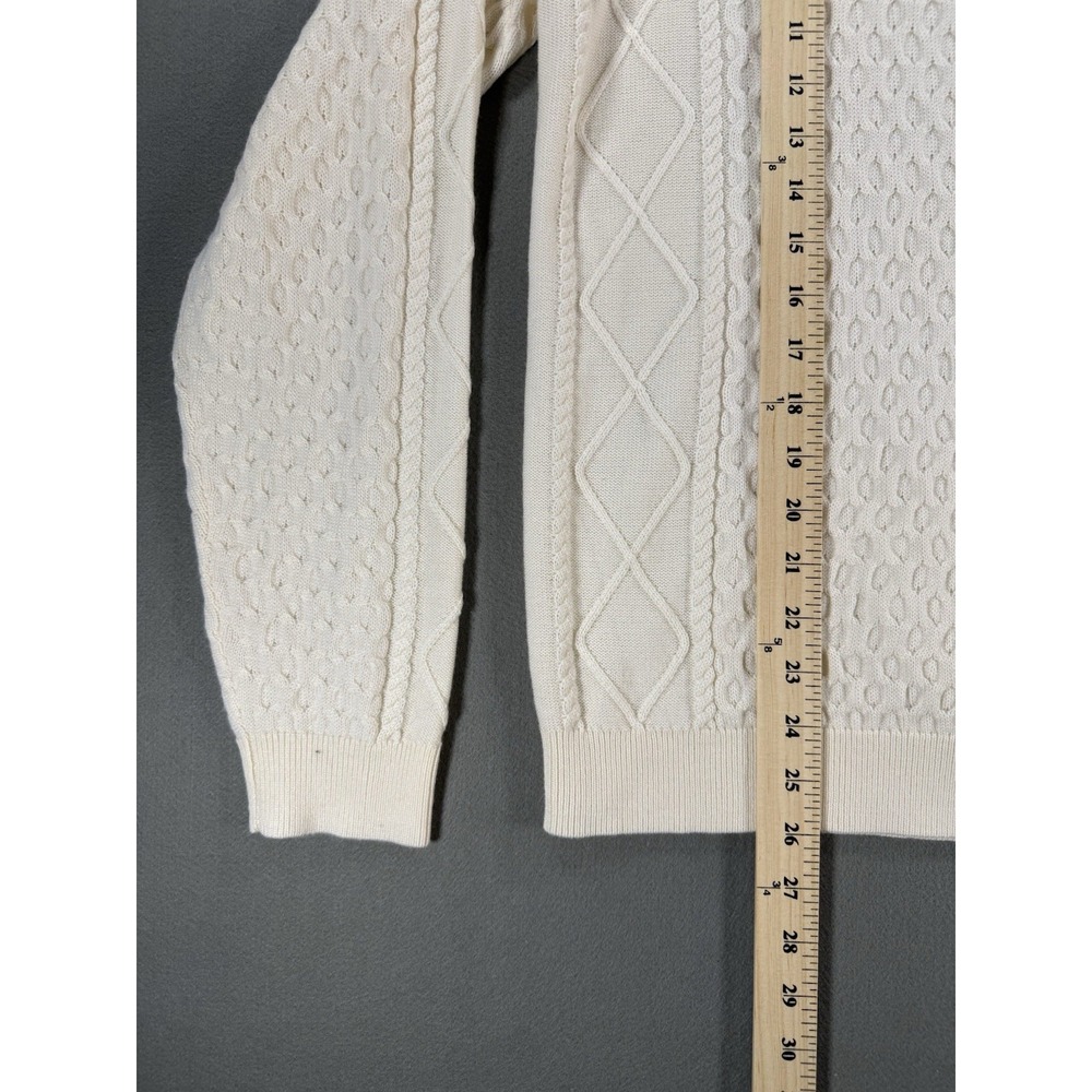 Brand New Mens Murano Cream Textured Shawl Collar Merino Sweater Size M - Picture 6 of 10